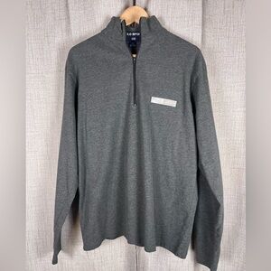POLO SPORT Ralph Lauren 1/4 Zip Sweater Men’s Sz Medium Gray 100% Cotton